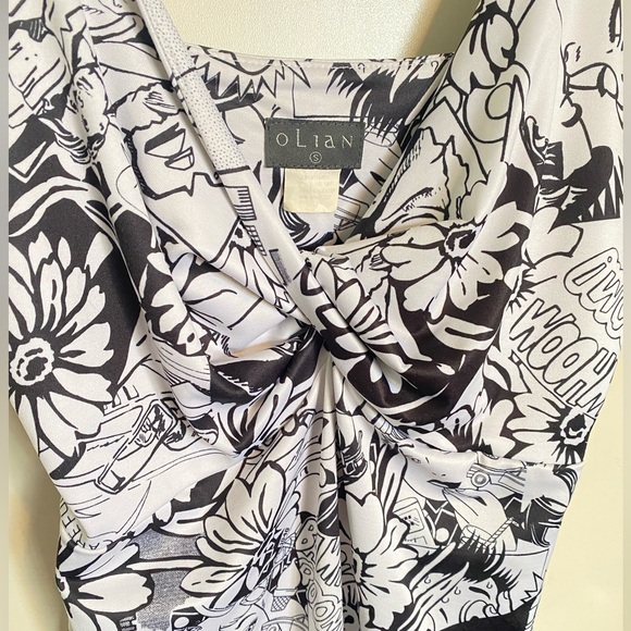 Vintage olian comic print top with adjustable straps - Picture 3 of 9